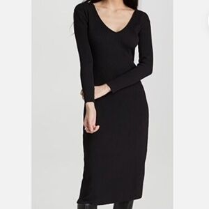 Aritzia Wilfred Free Black Lisiere Midi Stretch Knit Dress Size XS